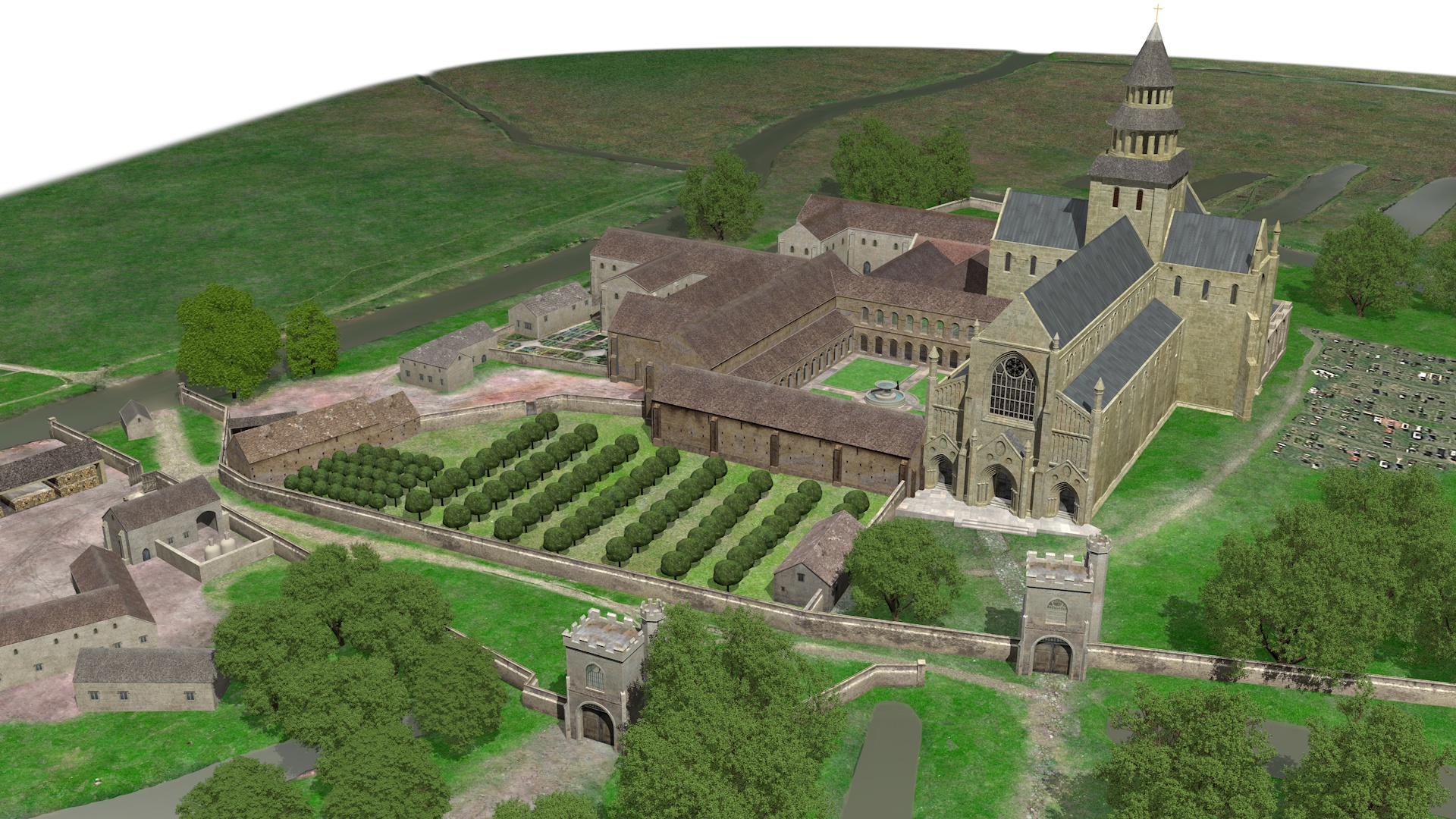 Chertsey Abbey model close up